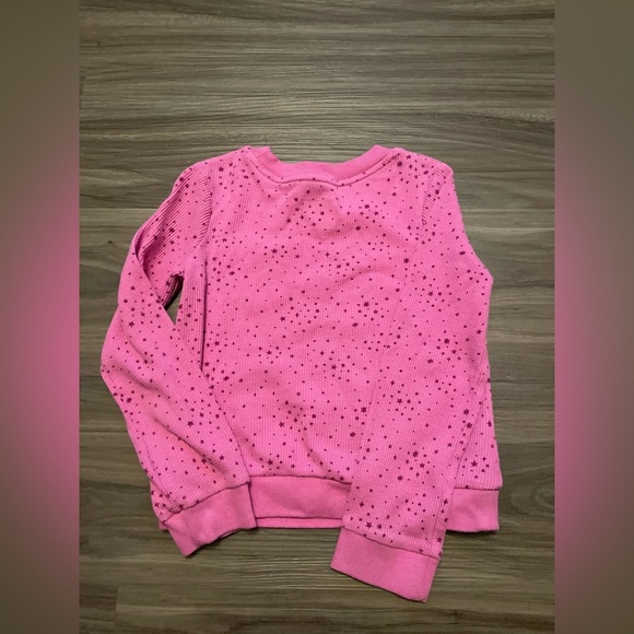 Cat & Jack Pink Textured Long Sleeve Top with star print size XS 4/5 - Picture 2 of 5